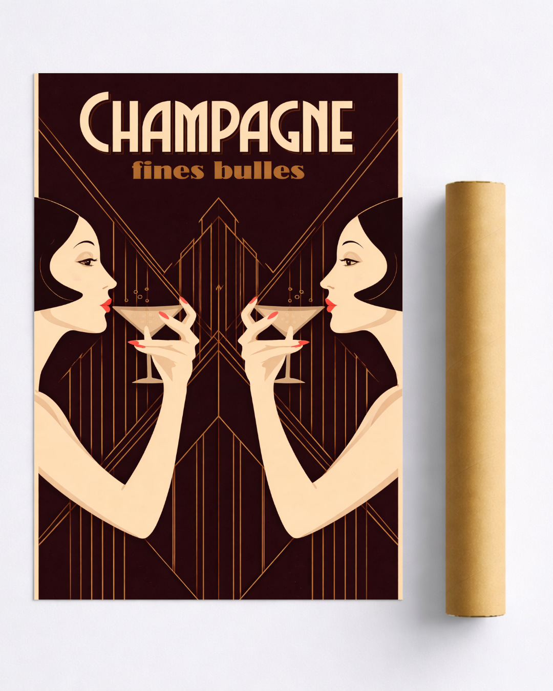 Affiche Champagne – Fines Bulles Art Déco