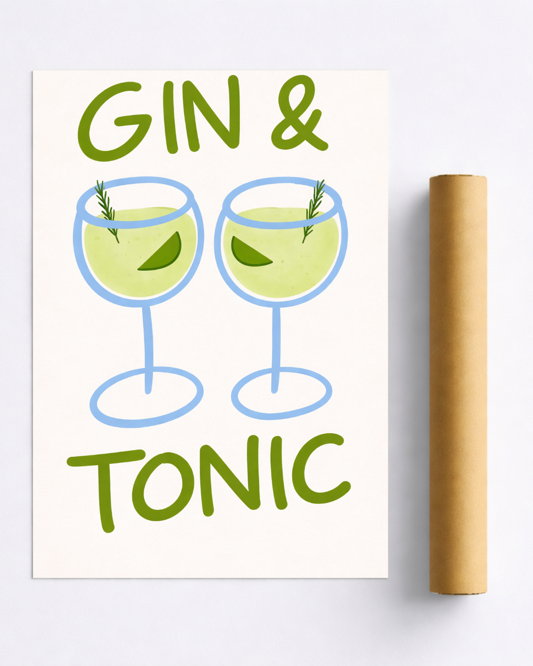 Affiche Gin Tonic – Illustration Cocktail Minimaliste