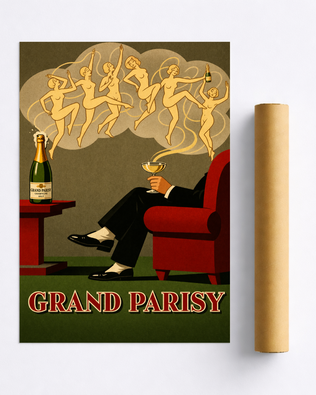 Affiche Champagne – Poster Rétro Grand Parisy