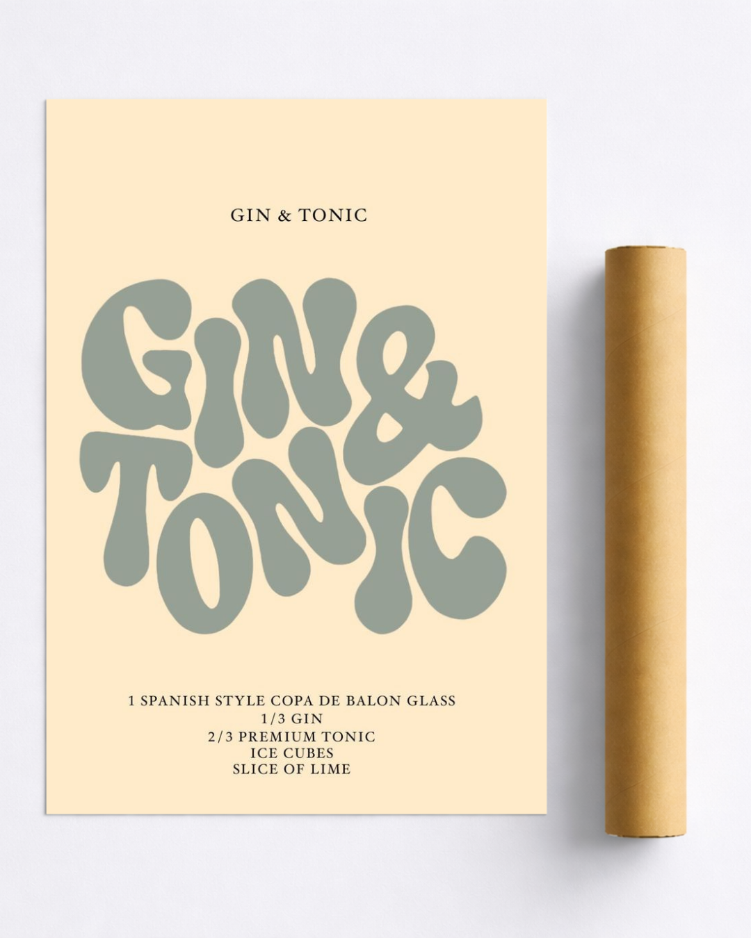 Affiche Gin Tonic – Typographie Minimaliste