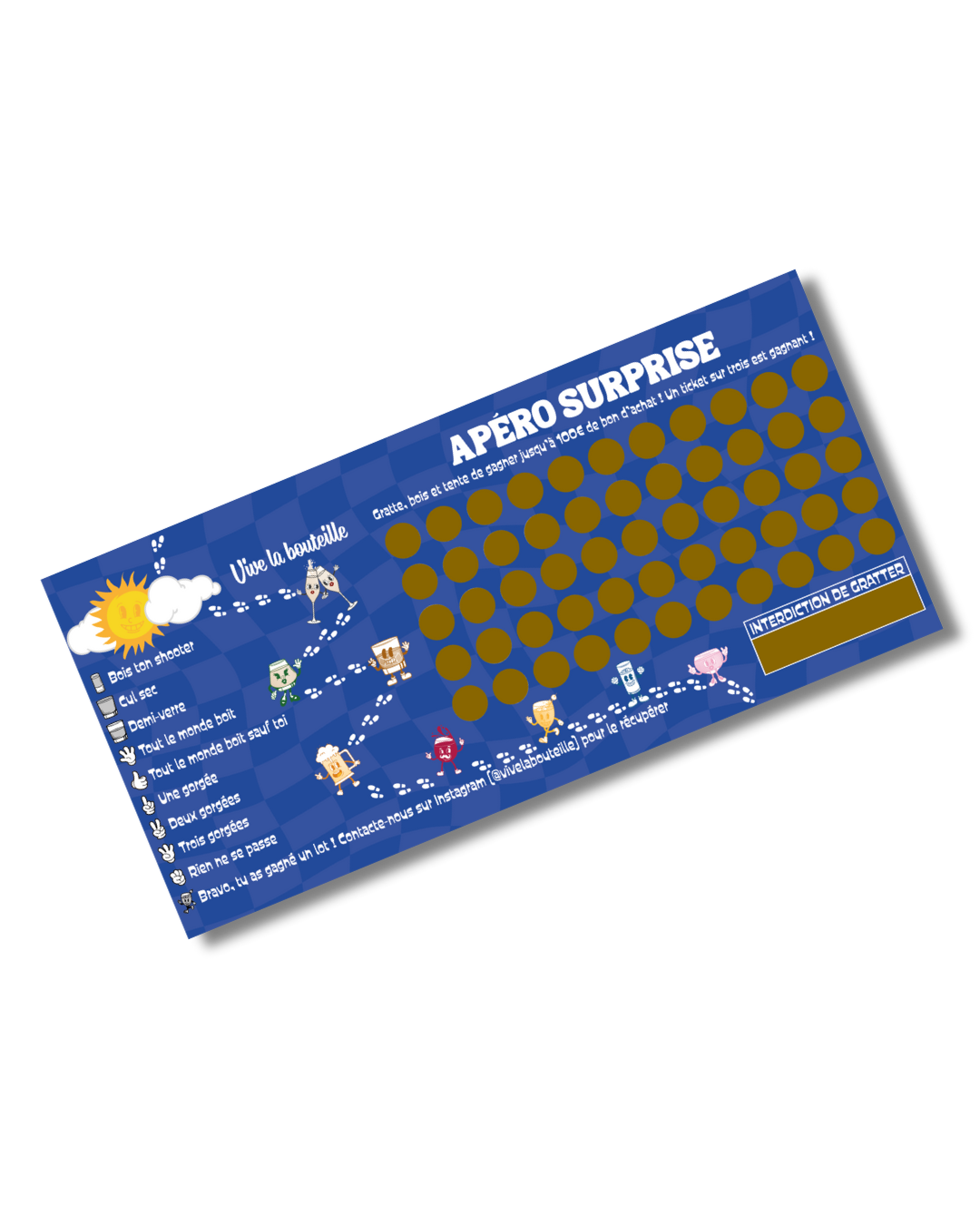 Jeu à gratter apéro surprise : bois et gagne ! (1 ticket sur 3 est gagnant)