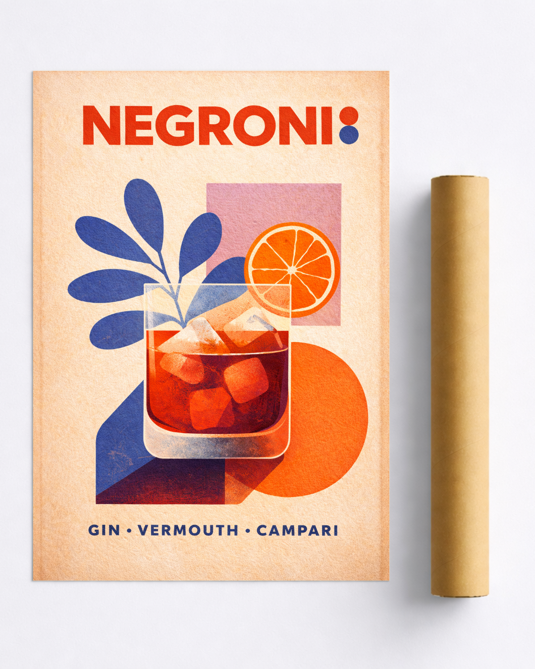 Affiche Cocktail – Poster Negroni Vintage Déco Bar Graphique
