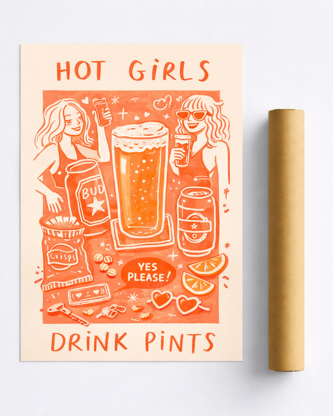 Affiche Bière – Poster Hot Girls Drink Pints
