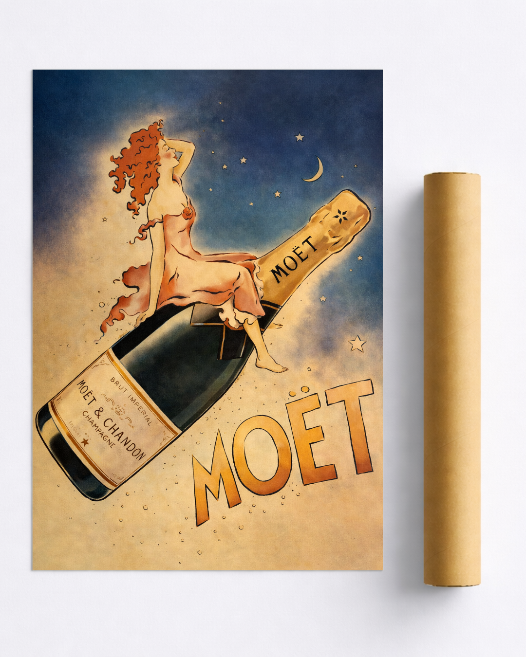 Affiche Champagne – Pin-Up Vintage Élégance Nocturne