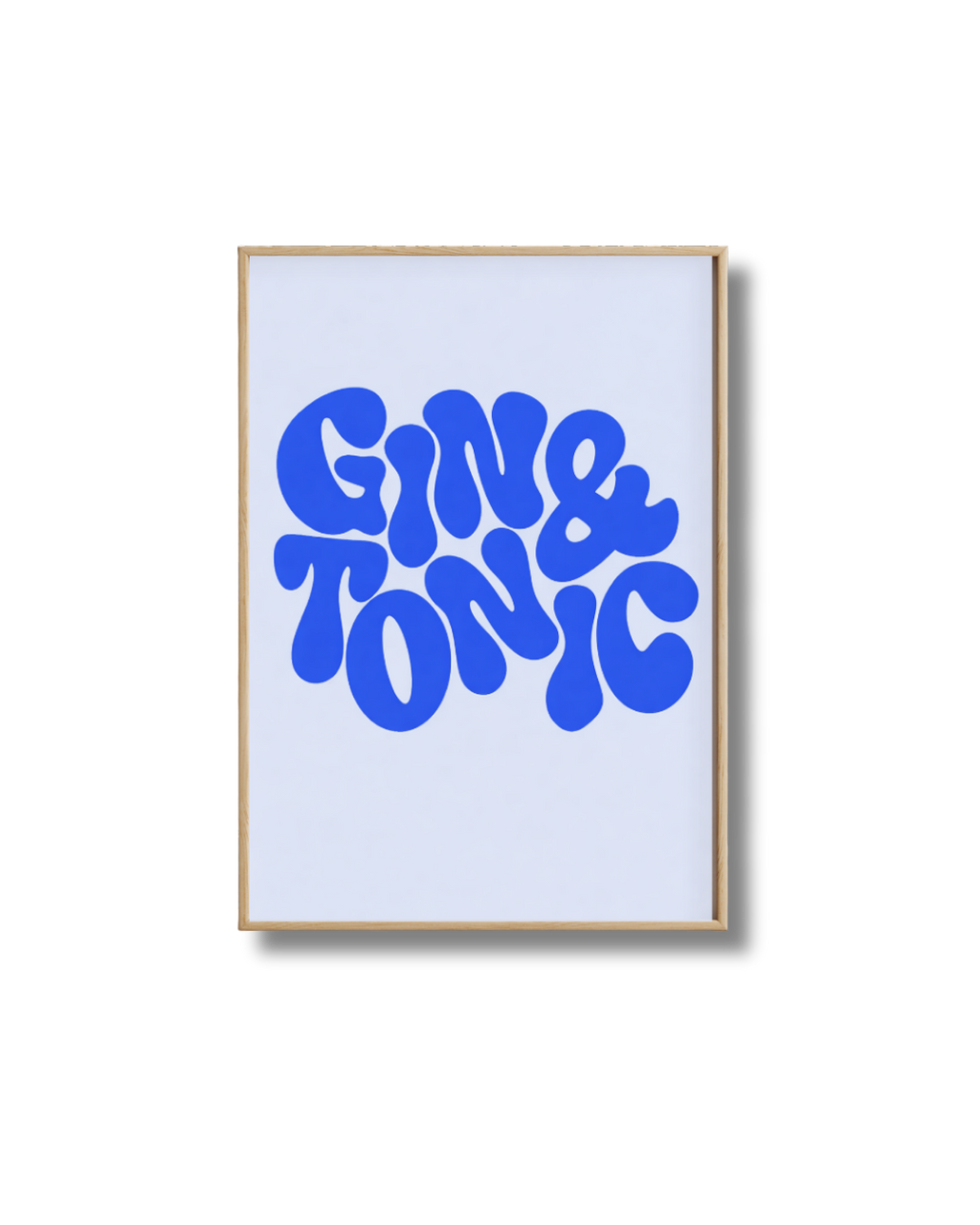 Affiche Gin Tonic – Typographie Bleue Minimaliste