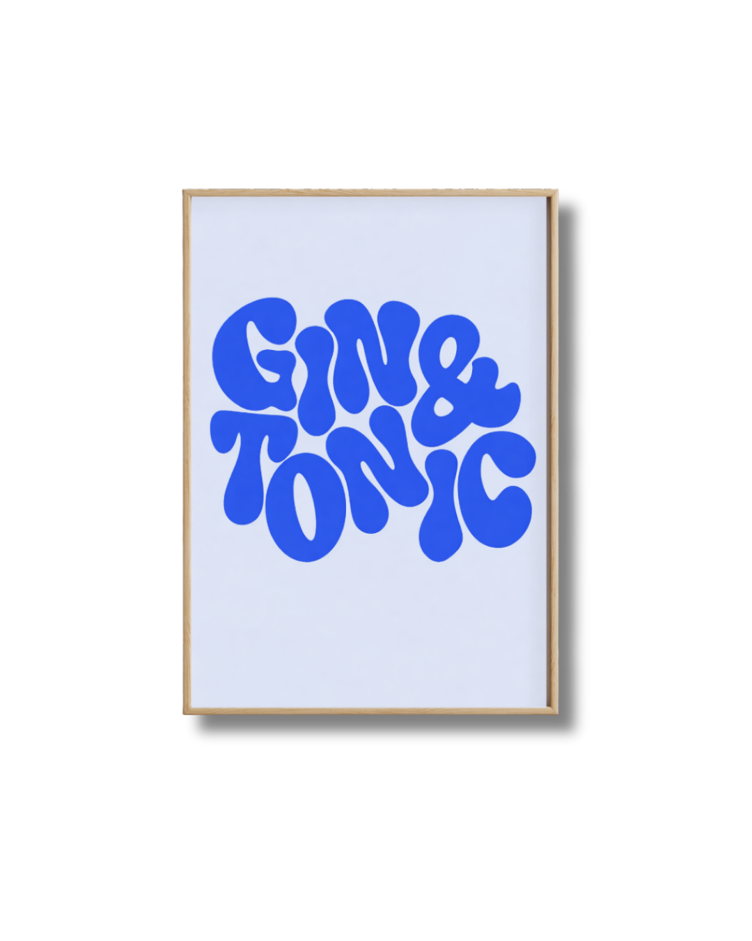 Affiche Gin Tonic – Typographie Bleue Minimaliste