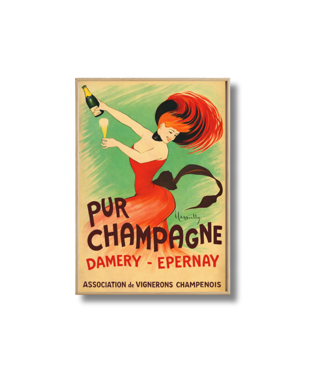 Affiche Champagne – Pur Champagne Damery Épernay Vintage