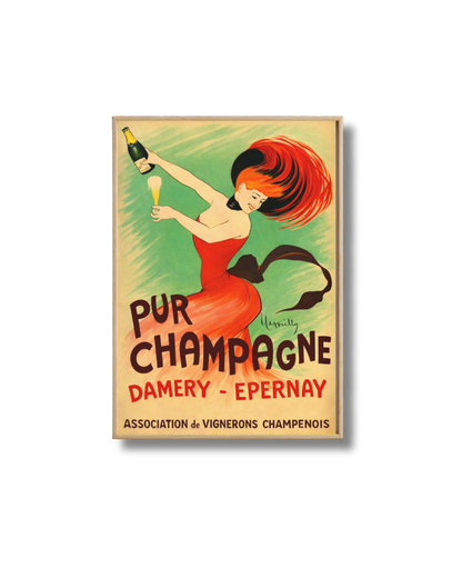 Affiche Champagne – Pur Champagne Damery Épernay Vintage