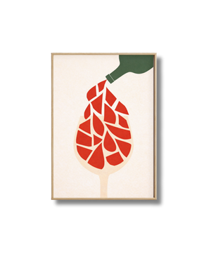 Affiche Vin Minimaliste – Poster Verre de Vin Rouge Design