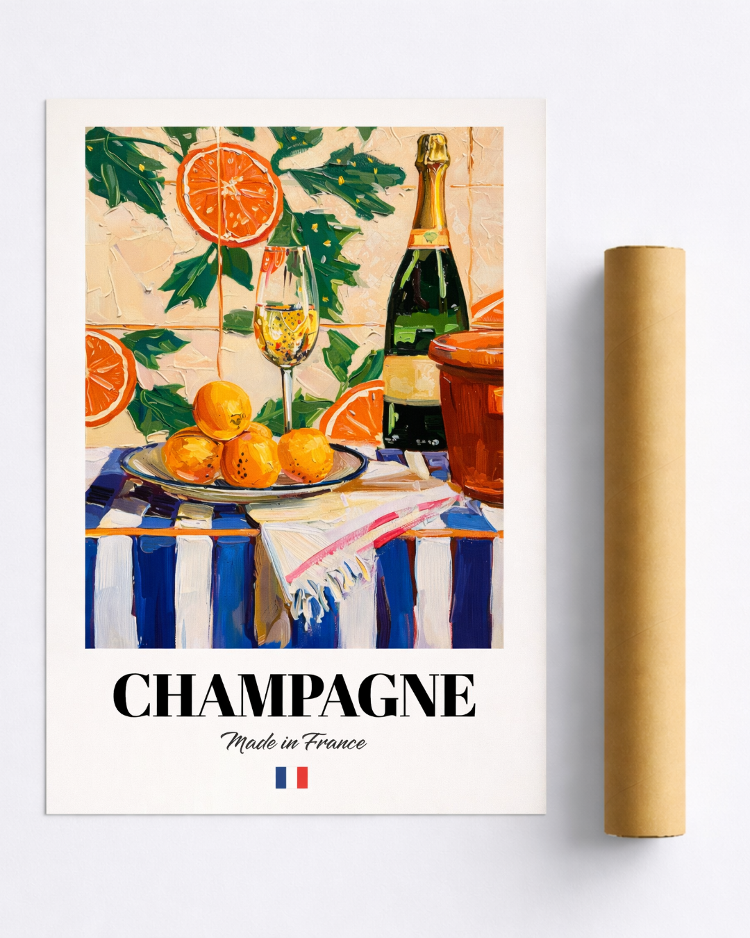 Affiche Champagne – Poster Orangé Made in France