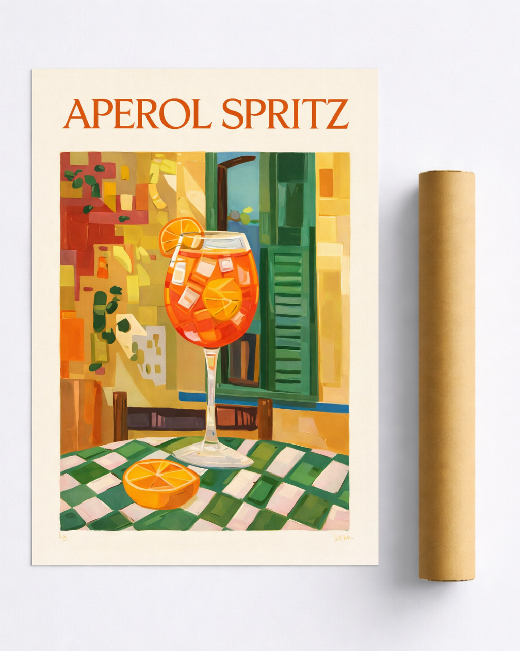 Affiche Spritz Aperol – Poster Cocktail Italien Terrasse Colorée