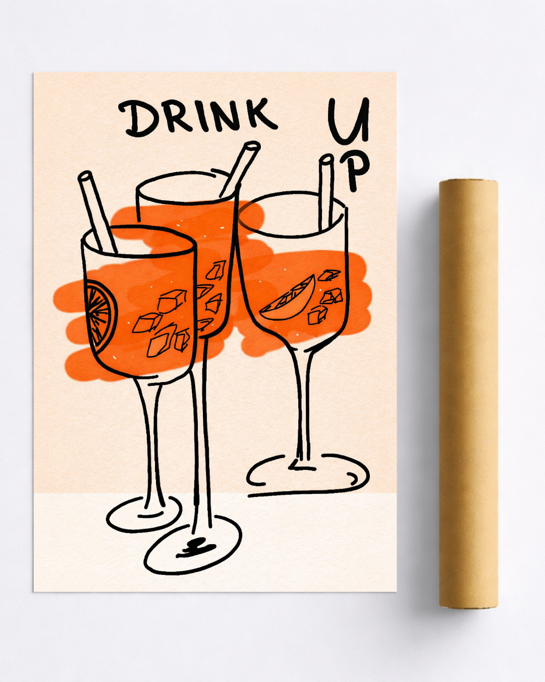Affiche Spritz Drink Up – Poster Cocktail Minimaliste et Moderne