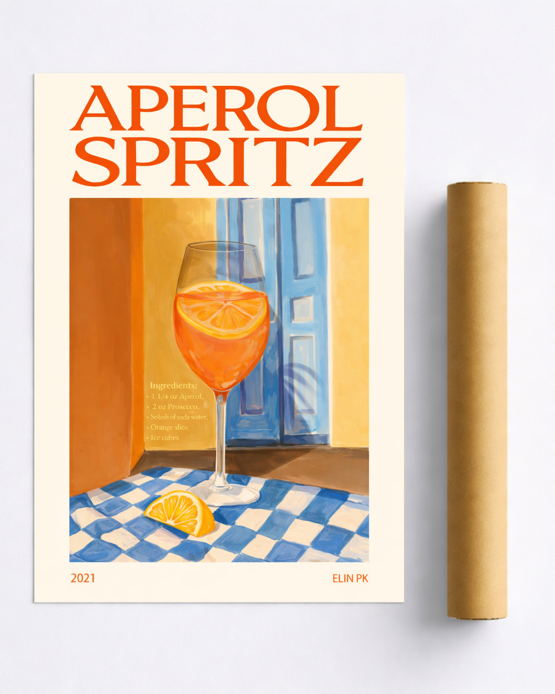 Affiche Spritz Aperol – Poster Cocktail Italien Décor Cuisine