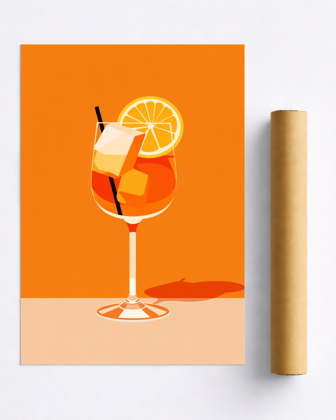 Affiche Spritz Orange Minimaliste – Poster Cocktail Aperol Moderne