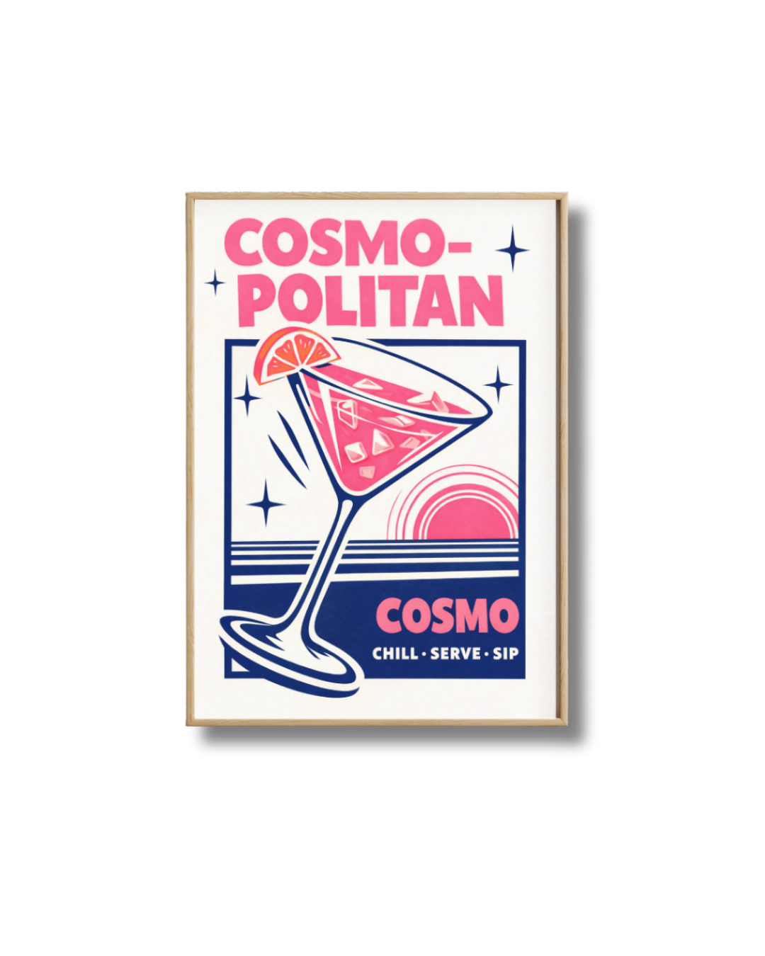 Affiche Cocktail – Poster Cosmopolitan Vintage Déco Bar