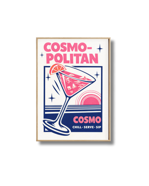 Affiche Cocktail – Poster Cosmopolitan Vintage Déco Bar