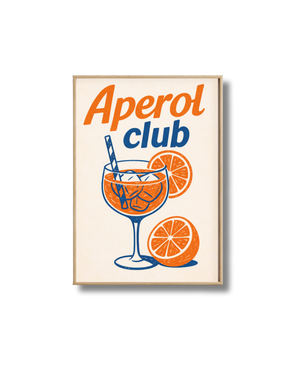 Affiche Spritz Aperol Club – Poster Apéro Cocktail Orange & Bleu