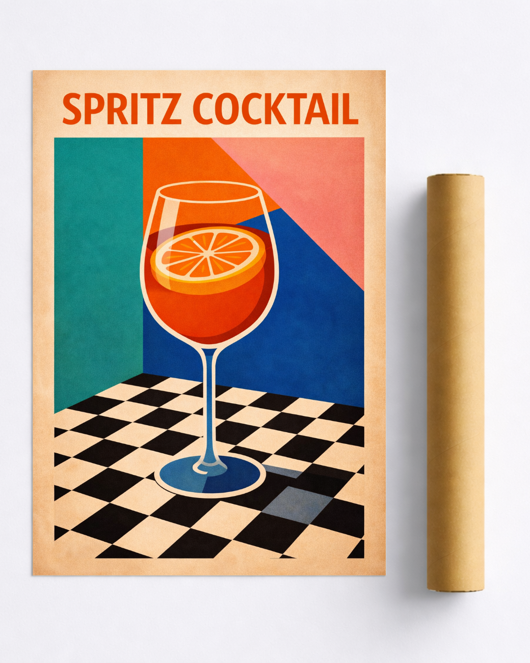 Affiche Spritz Cocktail – Poster Graphique Rétro et Coloré