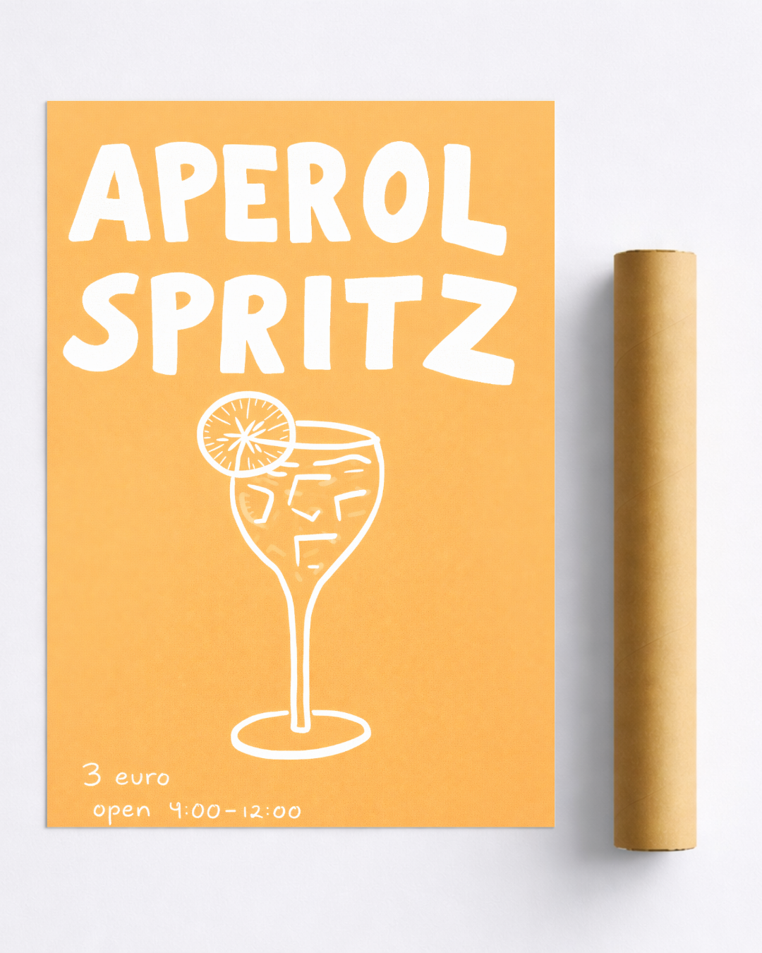 Affiche Aperol Spritz Orange – Poster Minimaliste Cocktail