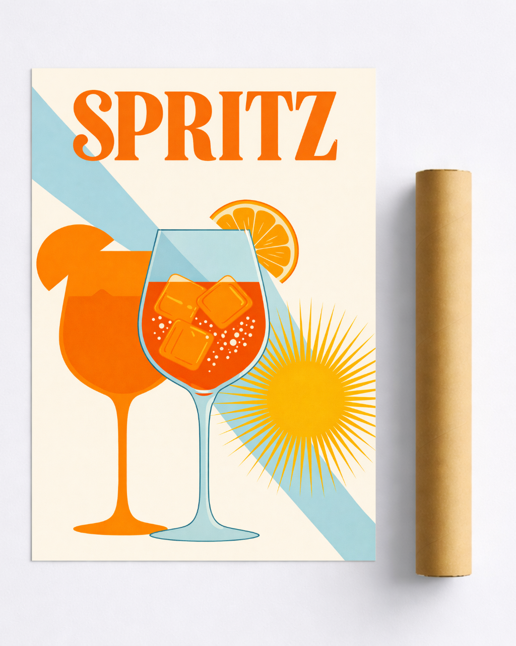 Affiche Spritz – Poster Cocktail Soleil & Orange