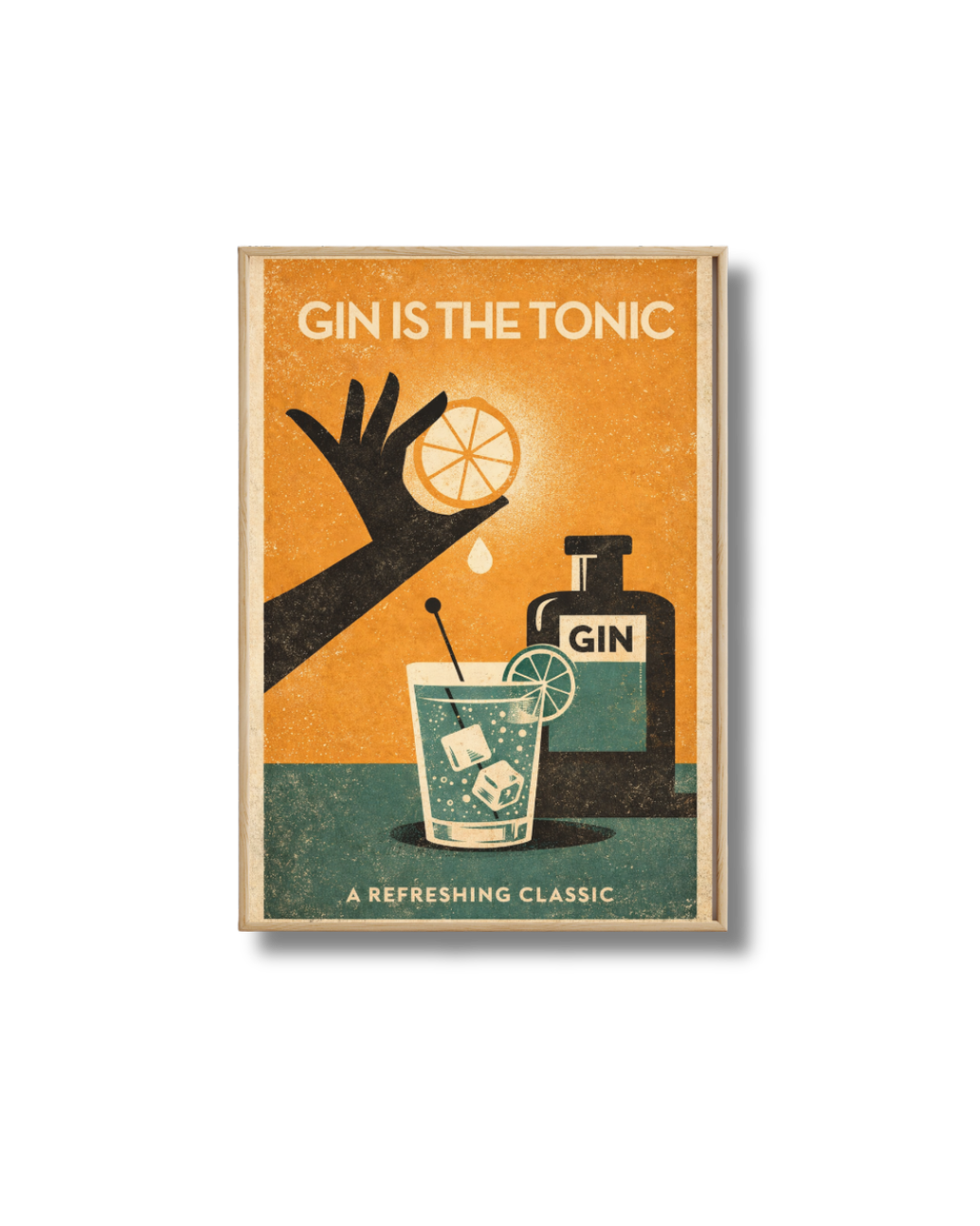 Affiche Gin Tonic – Poster Vintage Cocktail Orange