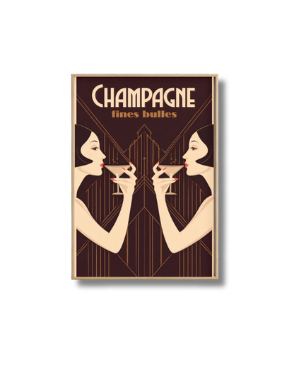 Affiche Champagne – Fines Bulles Art Déco