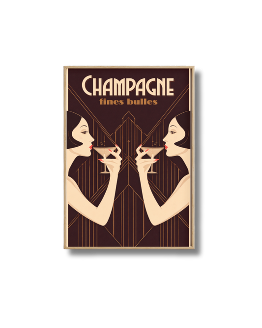 Affiche Champagne – Fines Bulles Art Déco
