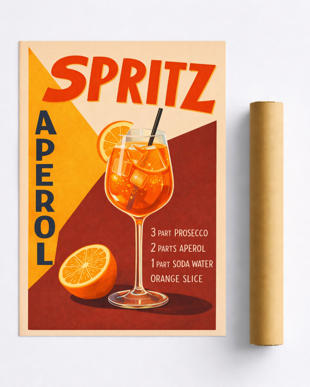 Affiche Spritz – Poster Cocktail Vintage Recette