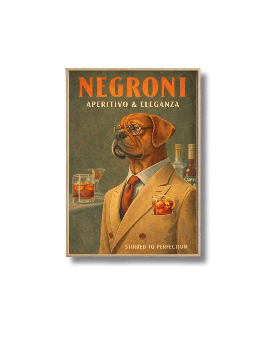 Affiche Cocktail – Poster Negroni Vintage Déco Bar