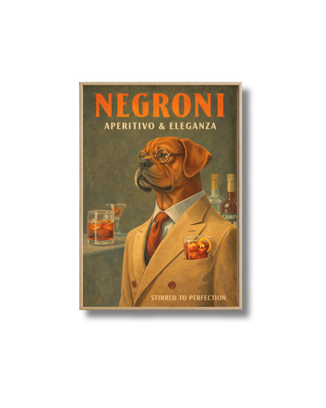 Affiche Cocktail – Poster Negroni Vintage Déco Bar