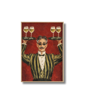 Affiche Champagne – Garçon de Café Vintage