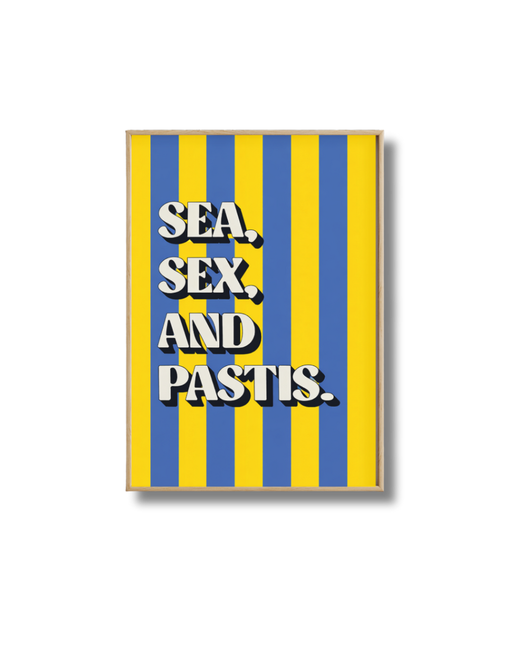 Affiche Sea, Sex and Pastis – Poster Humoristique Déco Apéro