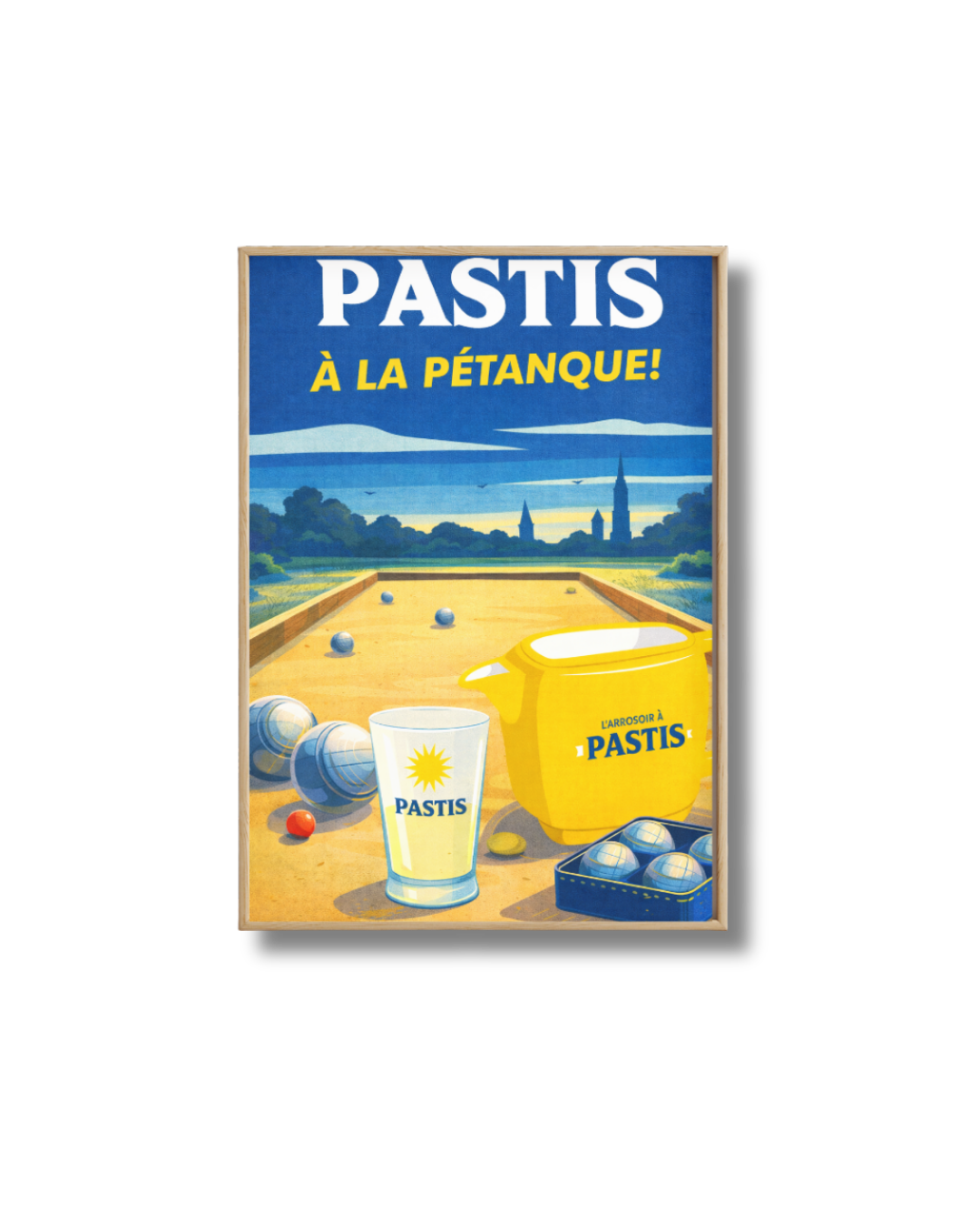 Affiche Pastis à la Pétanque – Poster Vintage Apéro & Pétanque