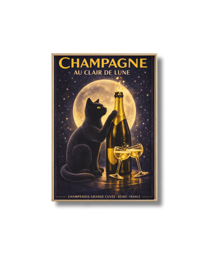 Affiche Champagne – Au Clair de Lune
