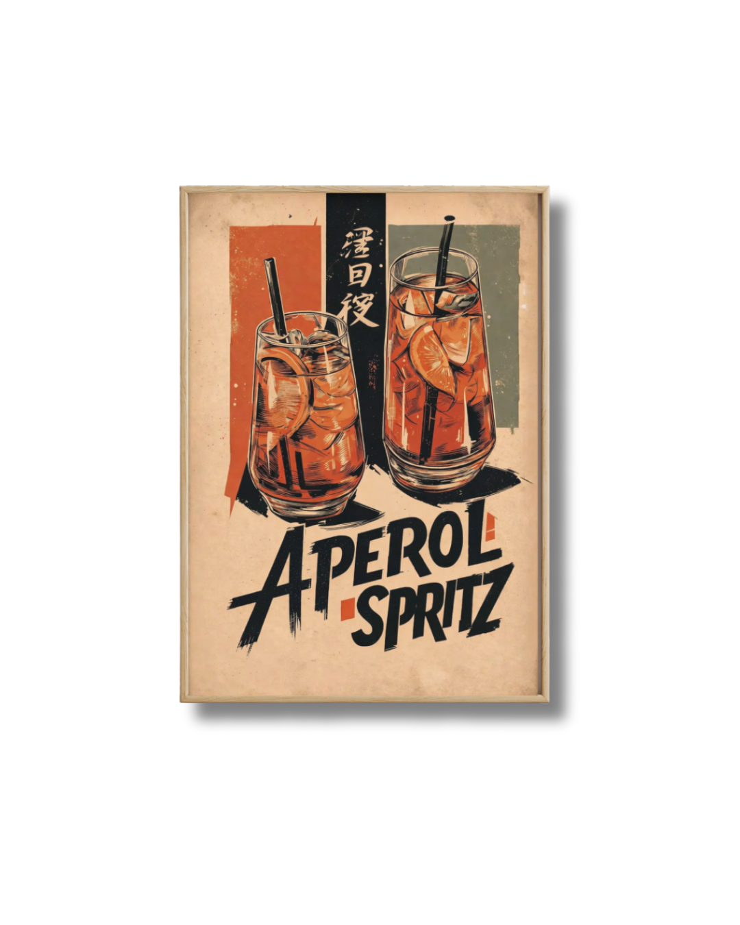 Affiche Spritz Aperol – Poster Cocktail Style Japonais Vintage