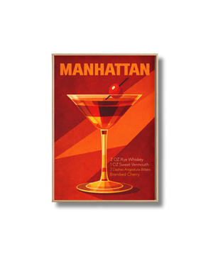 Affiche Cocktail – Poster Manhattan Vintage Déco Bar