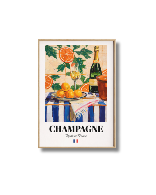 Affiche Champagne – Poster Orangé Made in France