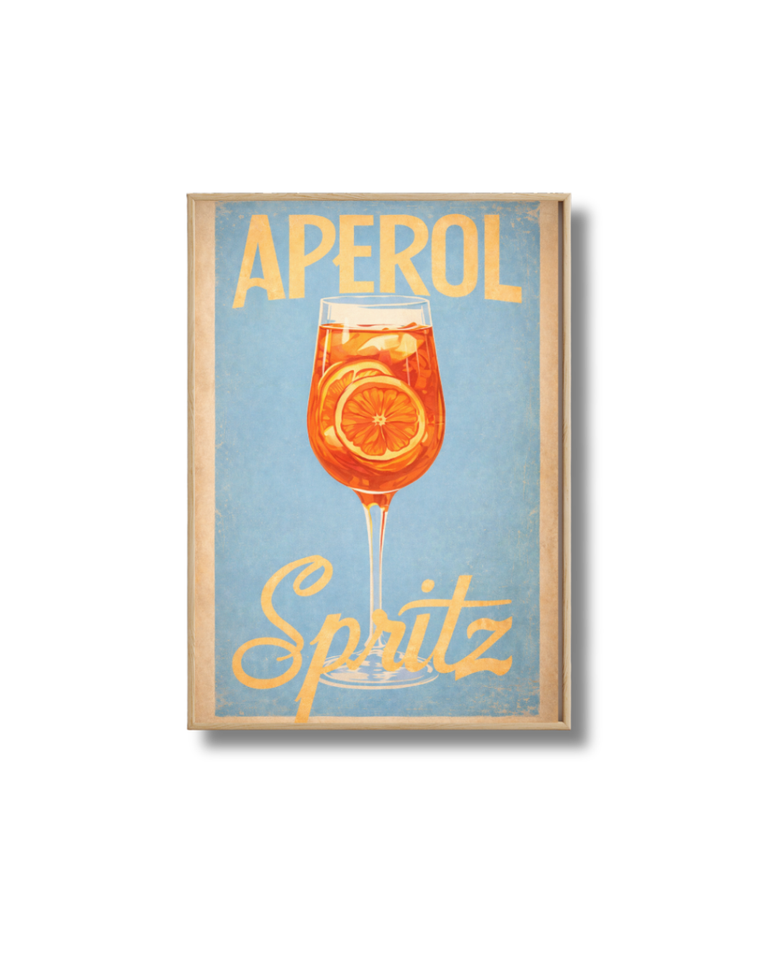 Affiche Spritz Aperol – Poster Cocktail Bleu Vintage