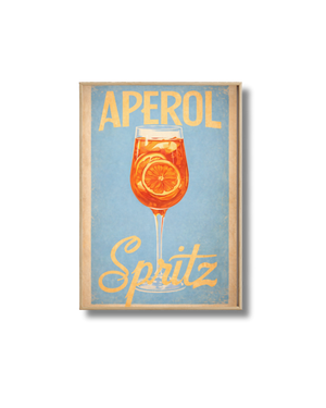 Affiche Spritz Aperol – Poster Cocktail Bleu Vintage