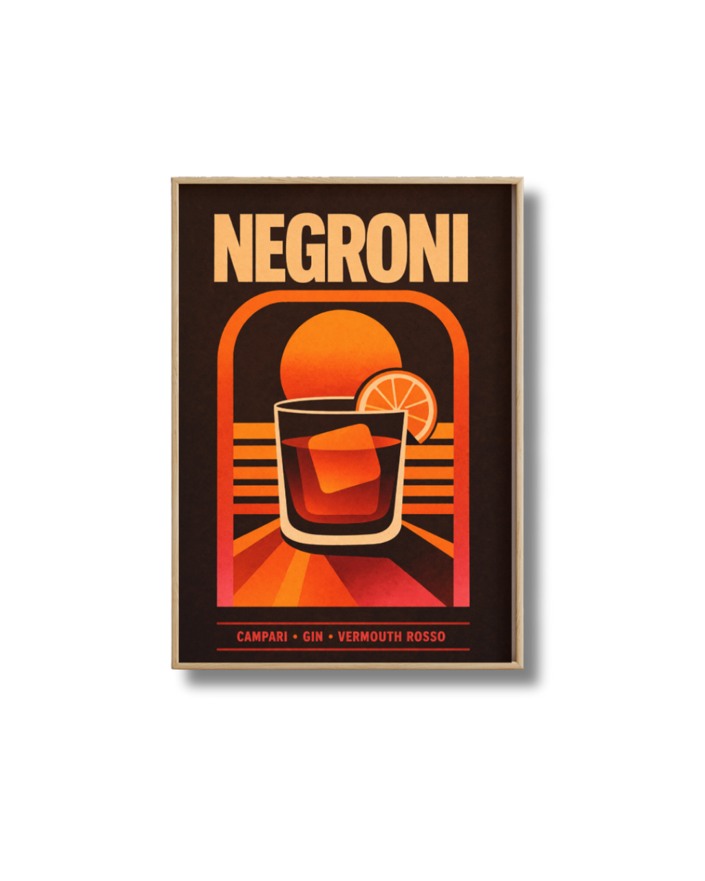 Affiche Cocktail – Poster Negroni Vintage Déco Bar