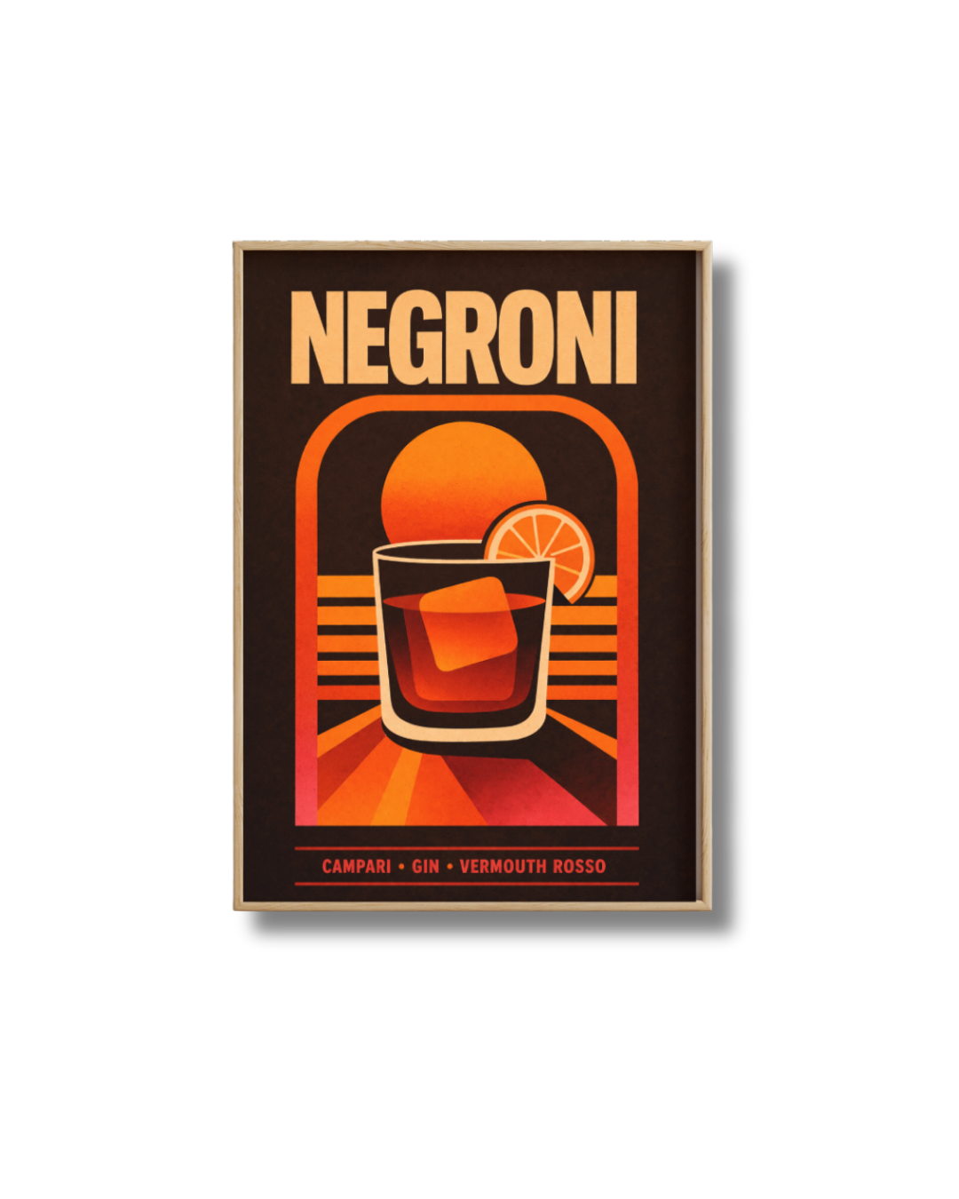 Affiche Cocktail – Poster Negroni Vintage Déco Bar