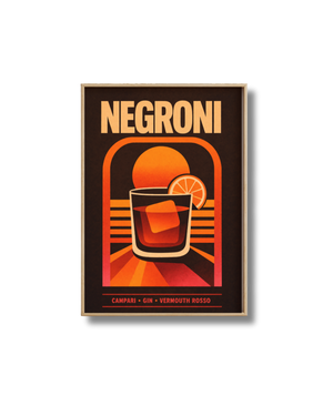 Affiche Cocktail – Poster Negroni Vintage Déco Bar