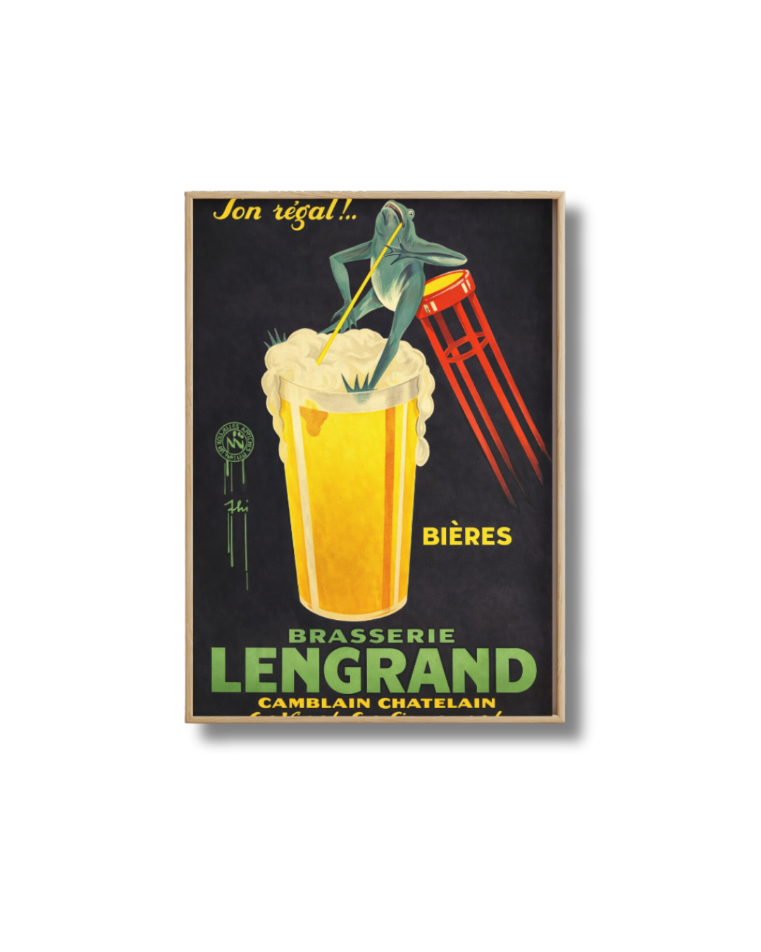 Affiche Bière Brasserie Lengrand – Ton régal ! | Poster Vintage Bière