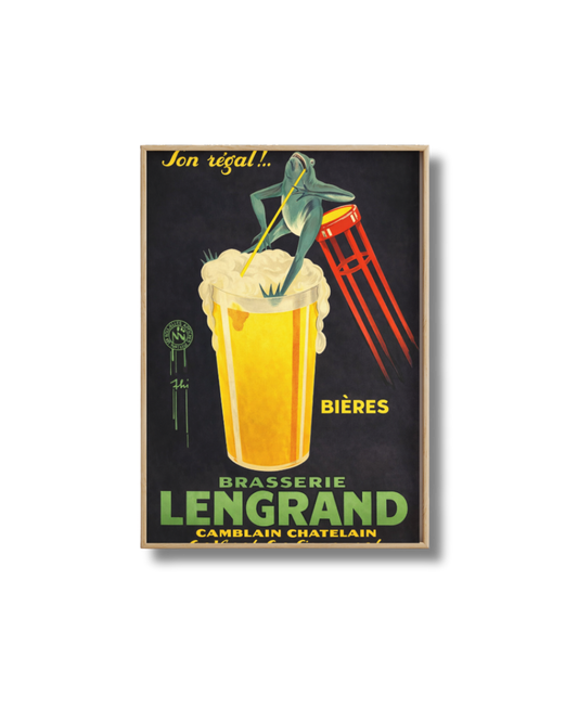 Affiche Bière Brasserie Lengrand – Ton régal ! | Poster Vintage Bière