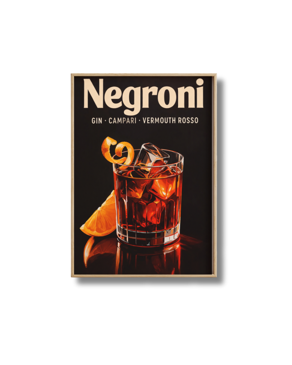 Affiche Cocktail – Poster Negroni Vintage Déco Bar Chic