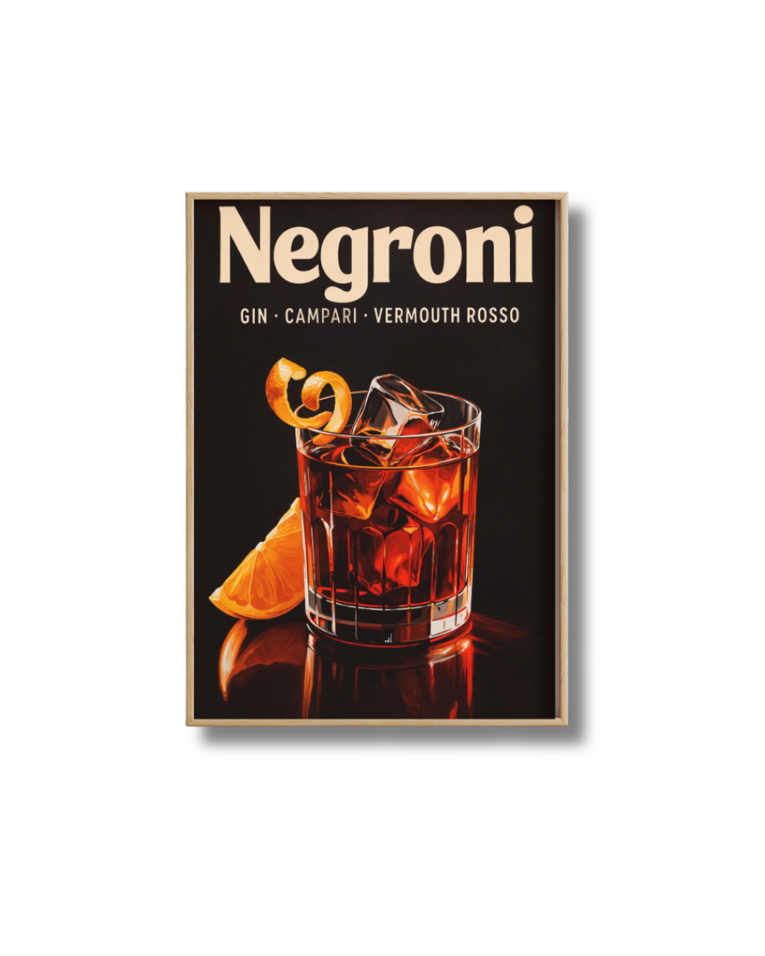 Affiche Cocktail – Poster Negroni Vintage Déco Bar Chic