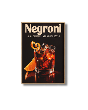 Affiche Cocktail – Poster Negroni Vintage Déco Bar Chic