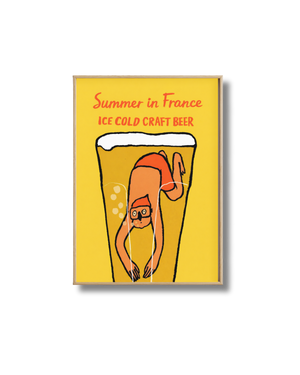 Affiche Bière Summer in France – Ice Cold Craft Beer | Poster Fun Vintage