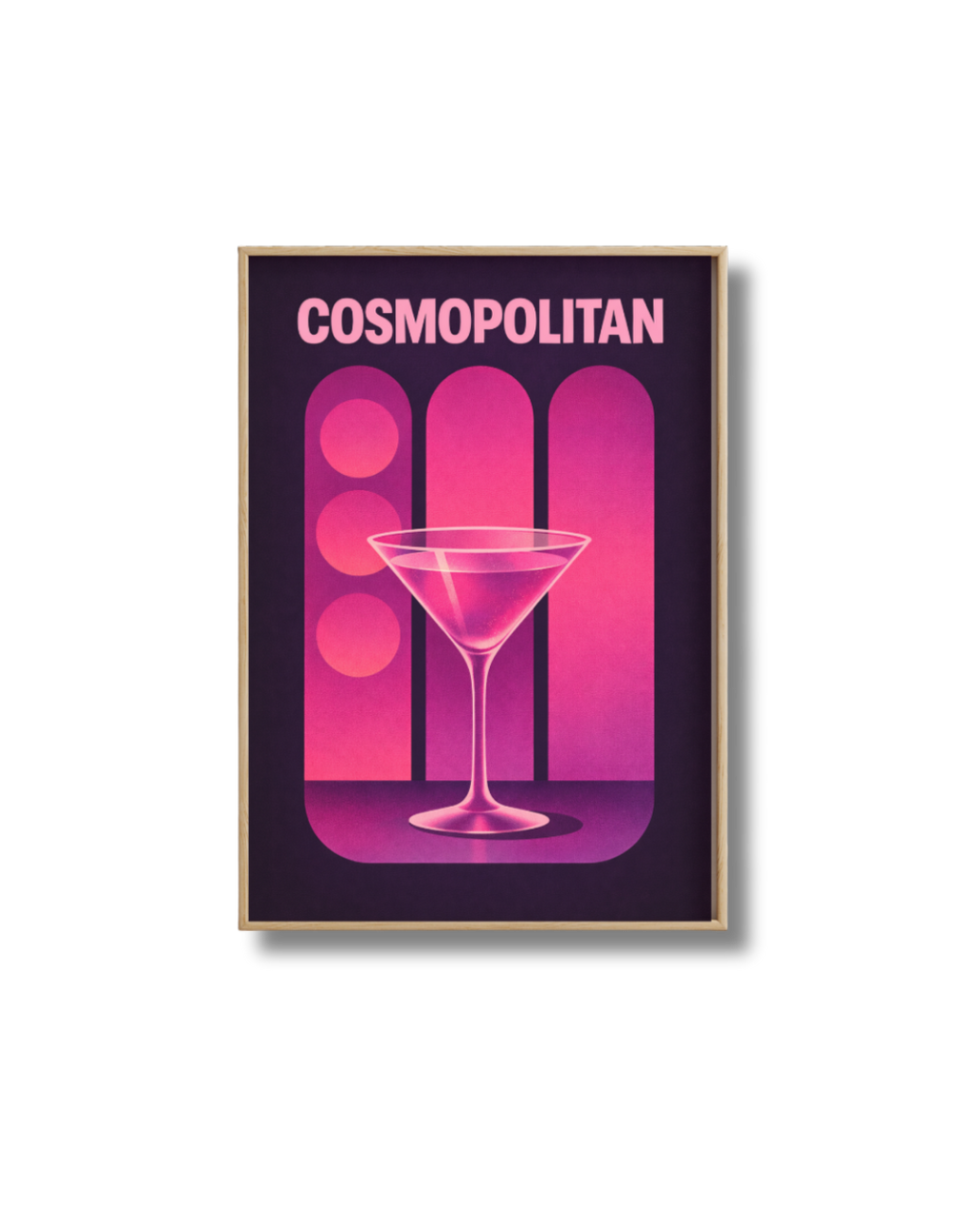 Affiche Cocktail – Poster Cosmopolitan Vintage Déco Bar Rose