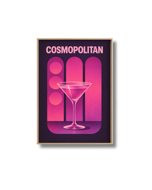 Affiche Cocktail – Poster Cosmopolitan Vintage Déco Bar Rose